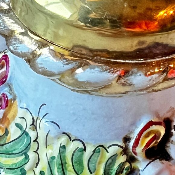 Capodimonte Ceramic & Brass Salt Shaker & Pepper Mill - Picture 16 of 16